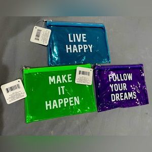 Motivational cosmetics bag , makeup bag , travel bag , pencil case